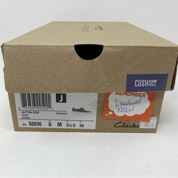 Clarks Layton Step Sneaker Ivory FLAW - Picture 8 of 8